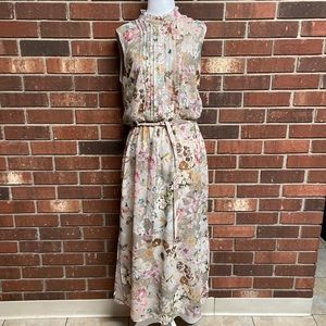 Laura Ashley Sleeveless Floral Dress Size 6